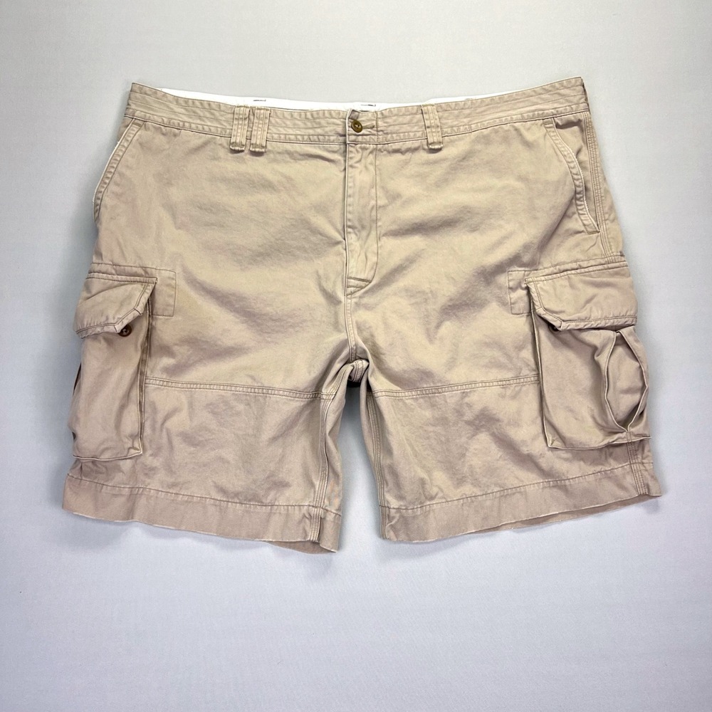 Polo Ralph Lauren Cargo Shorts Size 50B Cotton Khaki Tan Mens Big & Tall Utility